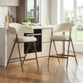 Counter Height Bar Stools With Back Set Of 2, Upholstered Bar Chair For Kitchen Island