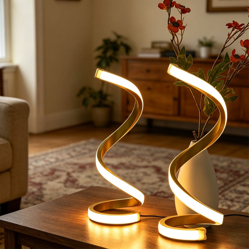 2 Pack Spiral LED Table Lamp 3 Color Dimmable