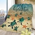 Tropical Baby Sea Turtle Flannel Fleece Blanket 3D Ocean Waves