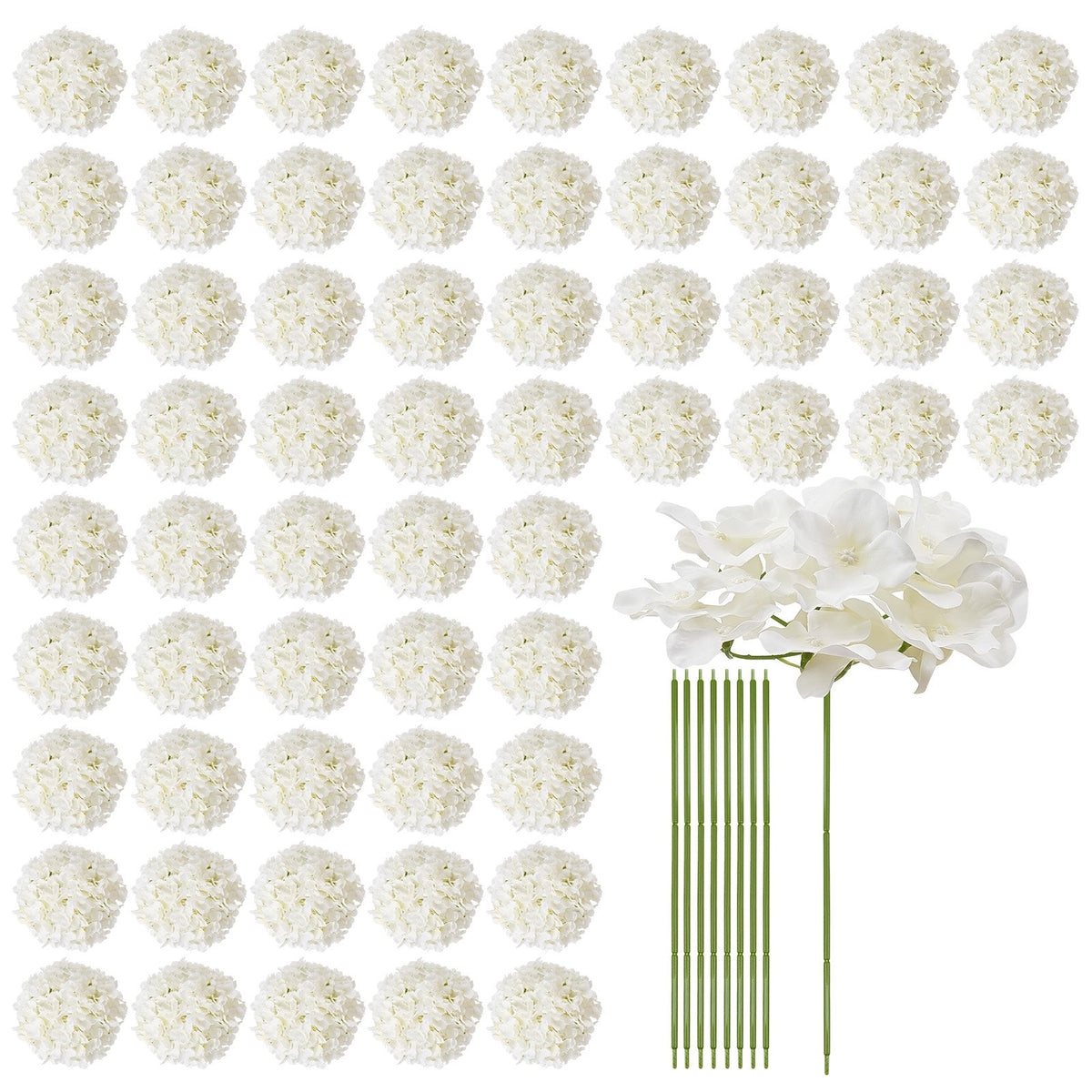 65-Pc Artificial Silk Hydrangea Bouquet