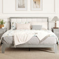 Queen Bed Frame With Headboard Platform Wood Slat Support