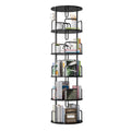 Rotating Bookshelf Tower 5 Tier Spinning Bookcase Revolving 360 Book Shelf Narrow Tall Bookcase Vertical Turning Round Storage Bookshelf Book Shelf Organizer For Bedroom Living Room Black