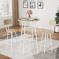 Bar Table With 2 Bar Stools, With Backrest And Partition