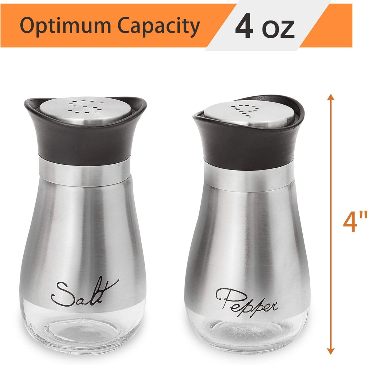 Salt and pepper shaker set, silver
