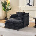 39.4" Modern Accent Chair With Ottoman, Living Room Club Chair Upholstered