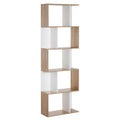 5-Tier Geometric Bookcase Display Shelf Storage Shelf Modern Room Divider Living Room Home Office Furniture, White