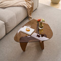 Century Modern Wood Center Table Small Farmhouse Coffee Table For Living Room, Brown